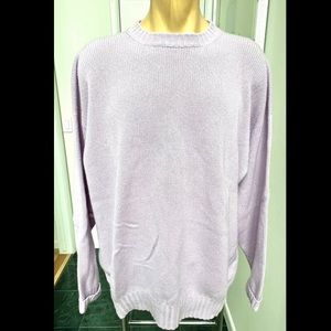 VINTAGE 1990s LORO PIANA THICK CASHMERE SWEATER CREWNECK LAVENDER PURPLE XL 54